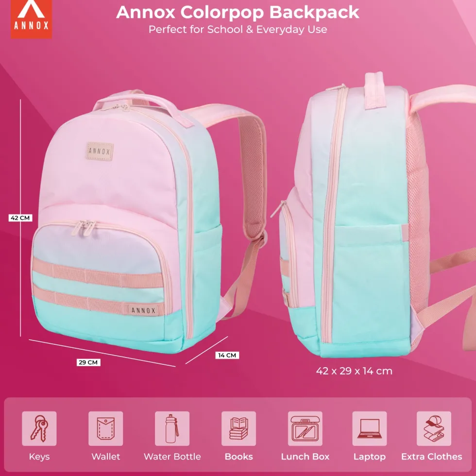 Annox Colorpop Backpack – Lightweight School Backpack