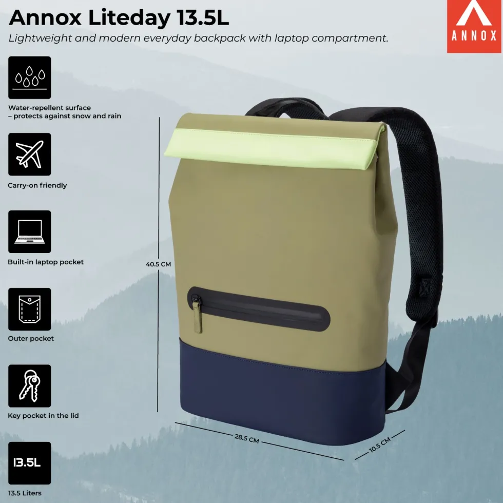 Annox Liteday 13.5L – Lightweight And Modern Everyday Backpack With Laptop Compartment