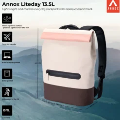 Annox Liteday 13.5L – Lightweight And Modern Everyday Backpack With Laptop Compartment