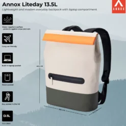 Annox Liteday 13.5L – Lightweight And Modern Everyday Backpack With Laptop Compartment