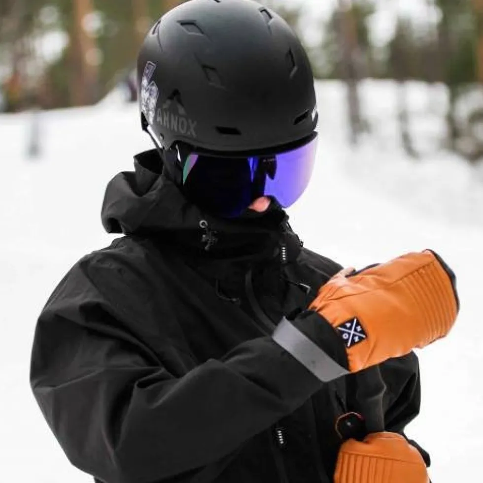 Annox Peak Leather Ski Gloves