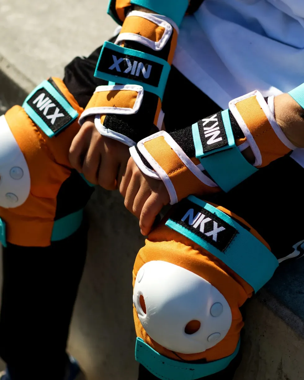 NKX Kids 3-Pack Pro Protective Gear - Knee Pads, Elbow Pads and Wrist Guards