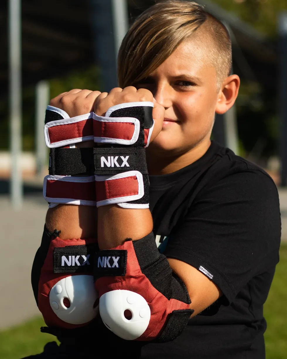 NKX Kids 3-Pack Pro Protective Gear - Knee Pads, Elbow Pads and Wrist Guards