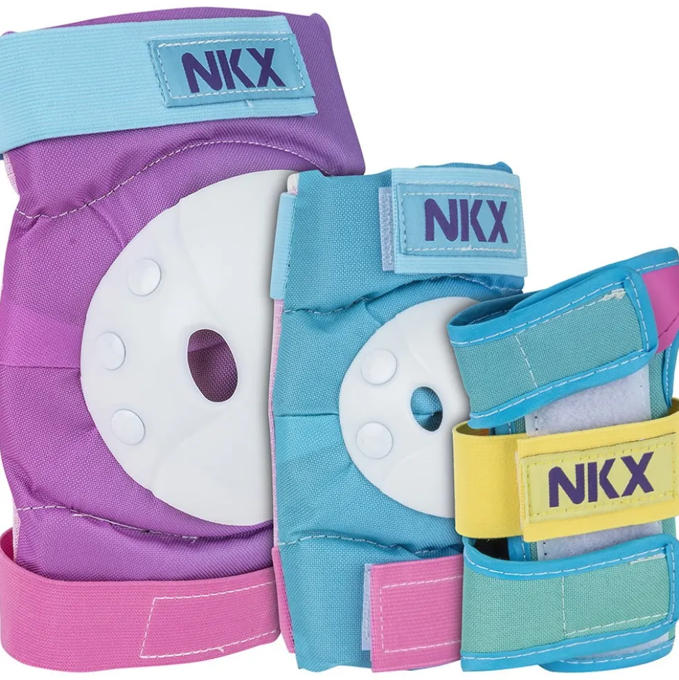 NKX Kids 3-Pack Pro Protective Gear - Knee Pads, Elbow Pads and Wrist Guards