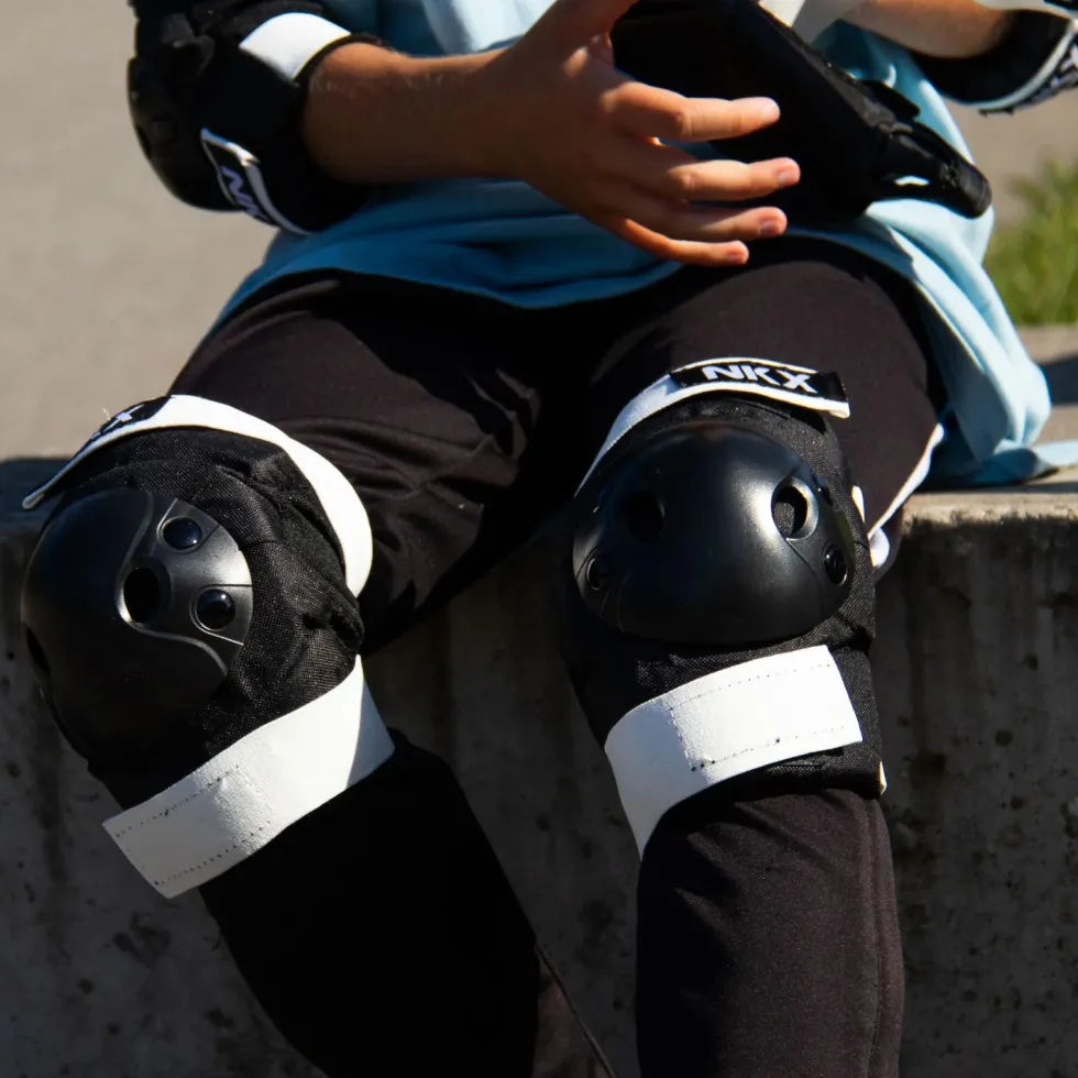 NKX Kids 3-Pack Pro Protective Gear - Knee Pads, Elbow Pads and Wrist Guards