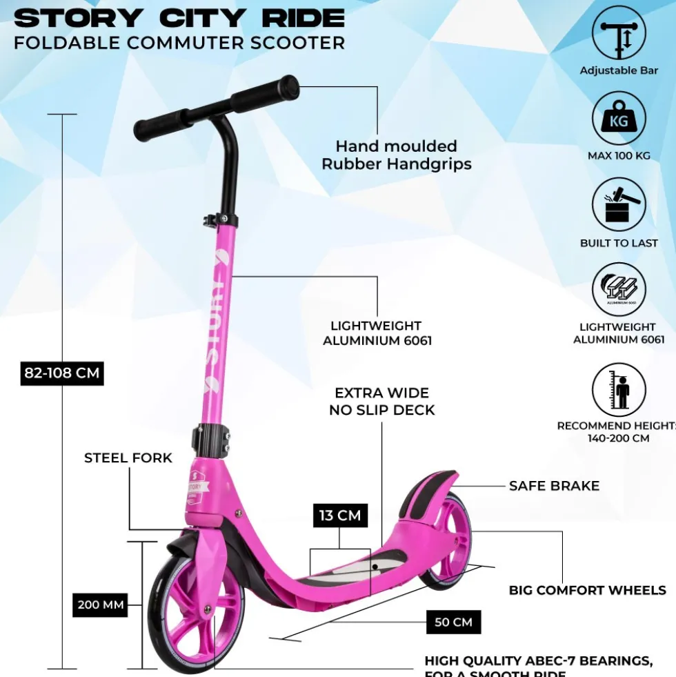 Story City Ride Adjustable Kick Scooter