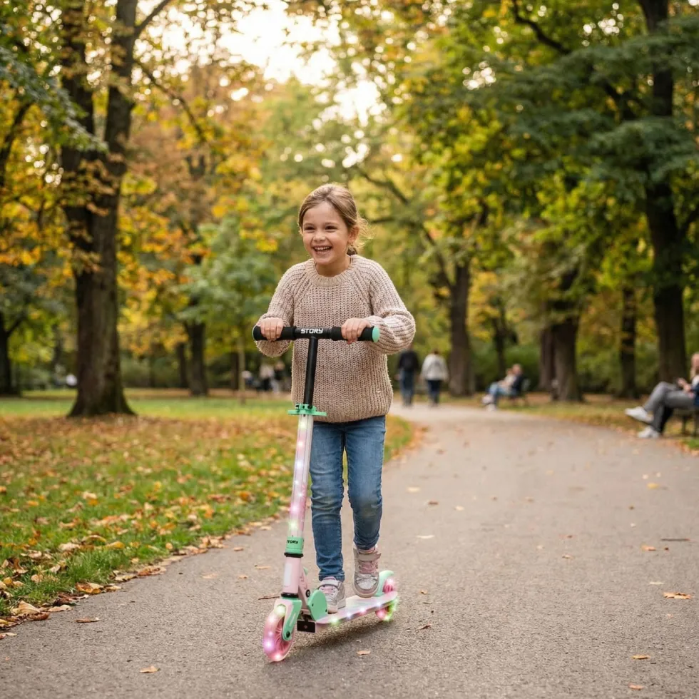 Story Everything Led Kinds Foldable Kids Kick Scooter