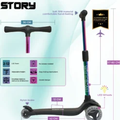 Story Mini Friends LED Kids Scooter – 3 Wheel Light Up