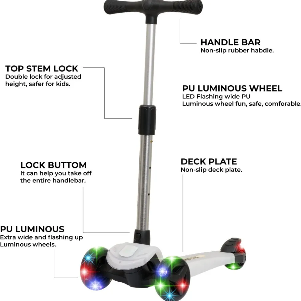 Story Mini Friends LED Kids Scooter – 3 Wheel Light Up