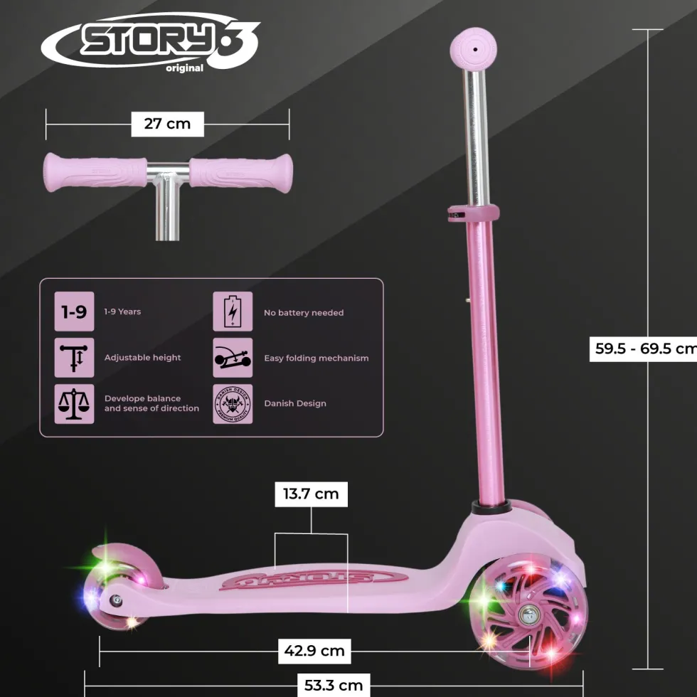 Story MoveLite kids scooter – 3-wheel scooter with LED