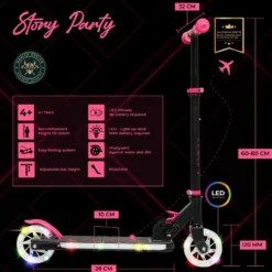 Story Party LED Adjustable Kids Kick Scooter