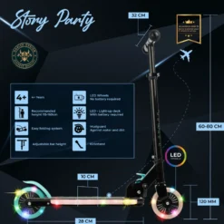 Story Party LED Adjustable Kids Kick Scooter